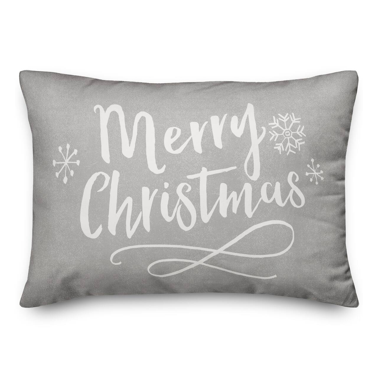 Merry Christmas Script 20" x 14" Spun Poly Pillow